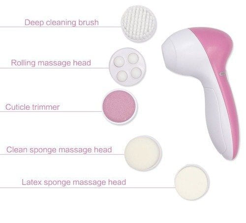 7 in 1 Facial Electric Cleanser and Massager, Face Massager Machine, Skin Electric Cleanser, Scrub Beauty Device Scrubber, Beauty Care Brush for Removing Blackhead Exfoliating and Massaging, Beauty Tool Device