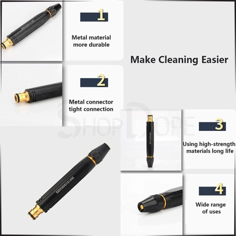 High Pressure Metal Brass Adjustable Nozzle Water Spray Gun Versatile Tool For Garden And Cleaning
