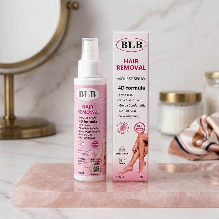 BLB Hair Removal Mousse Spray �4D Formula for Fast & Gentle Hair Removal (100ml)