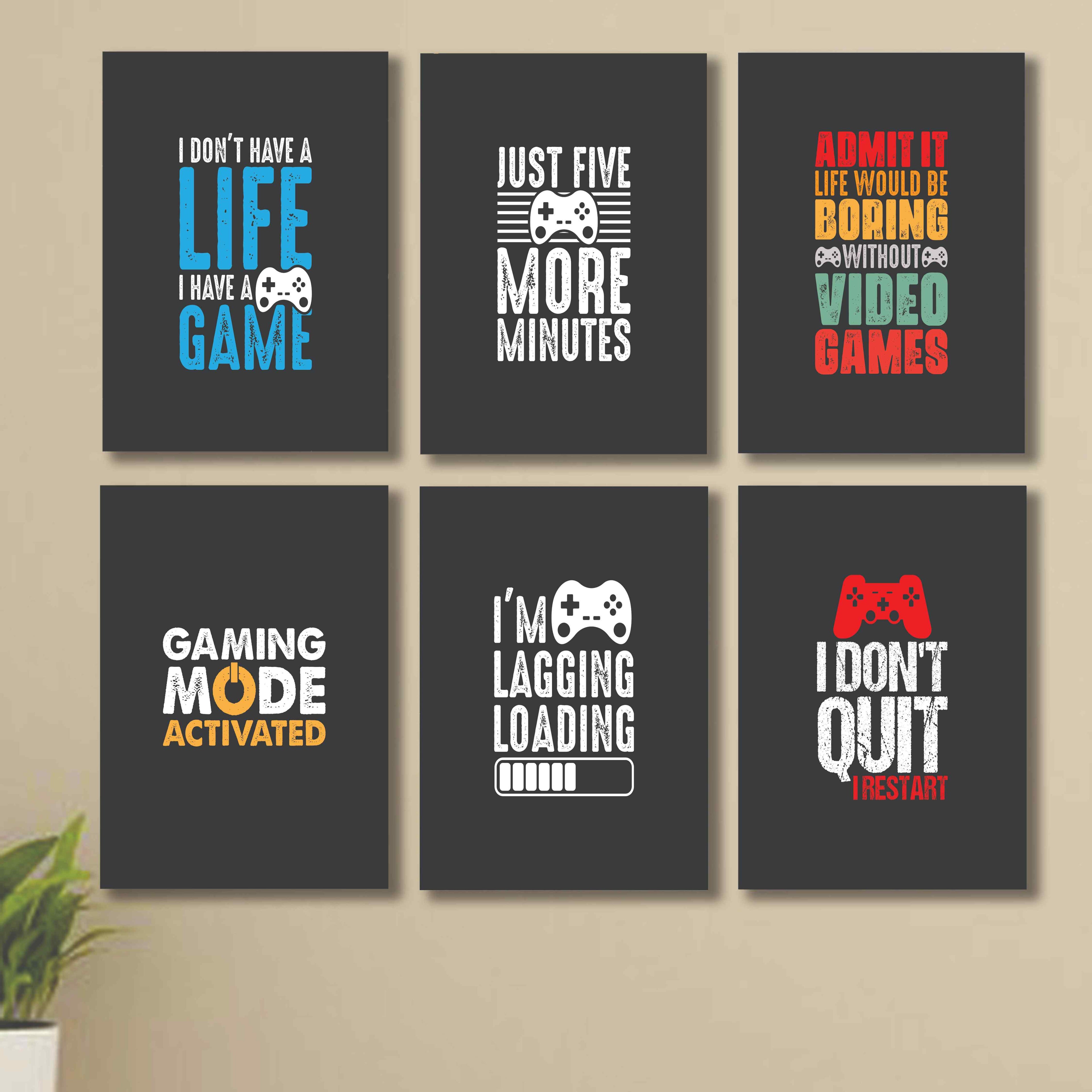 Set of 6 Wall Art Wooden Phototile Frames for Wall Decor