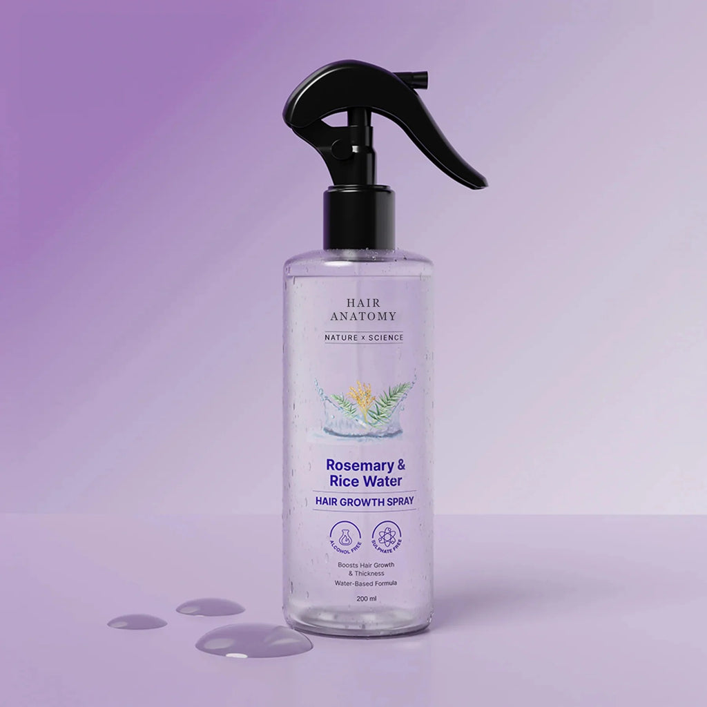 Bare Anatomy Rosemary Water Spray for Hair Growth & Thickness with Rice Water �200ml