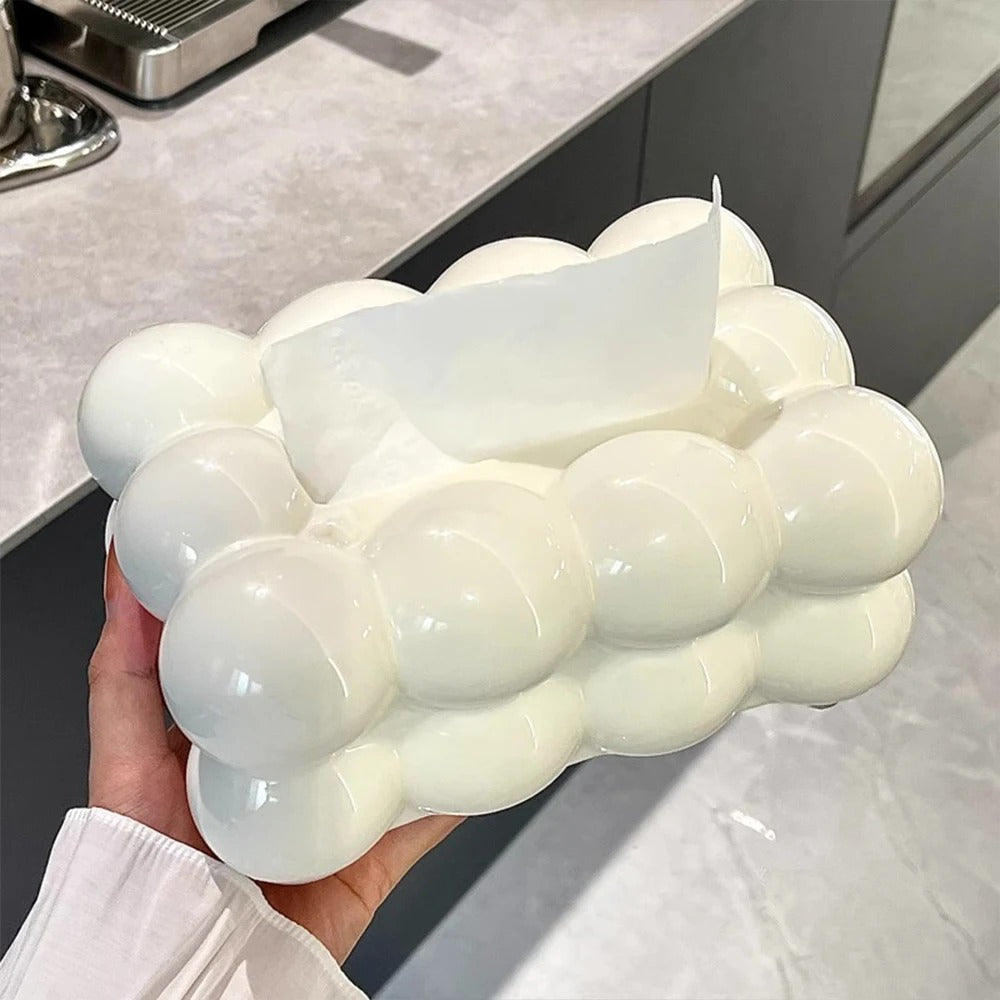 Bubble Shape Tissue Box Holder | Non-Slip Plastic Cover For Stylish Storage | Randam Color