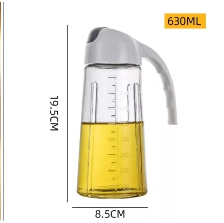 Glass Oil Bottle &amp; Dispenser Jug Dual-purpose Oil Dispenser For Pouring And Spraying, High-pressure sprayer for even oil distribution 450ml (random color)