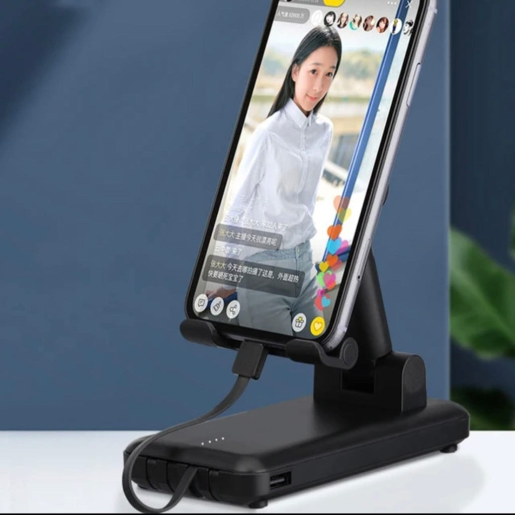 3-in-1 Rotating Foldable Mobile Phone Stand with Built-in Bluetooth Speaker �Adjustable Desktop Holder for Smartphones