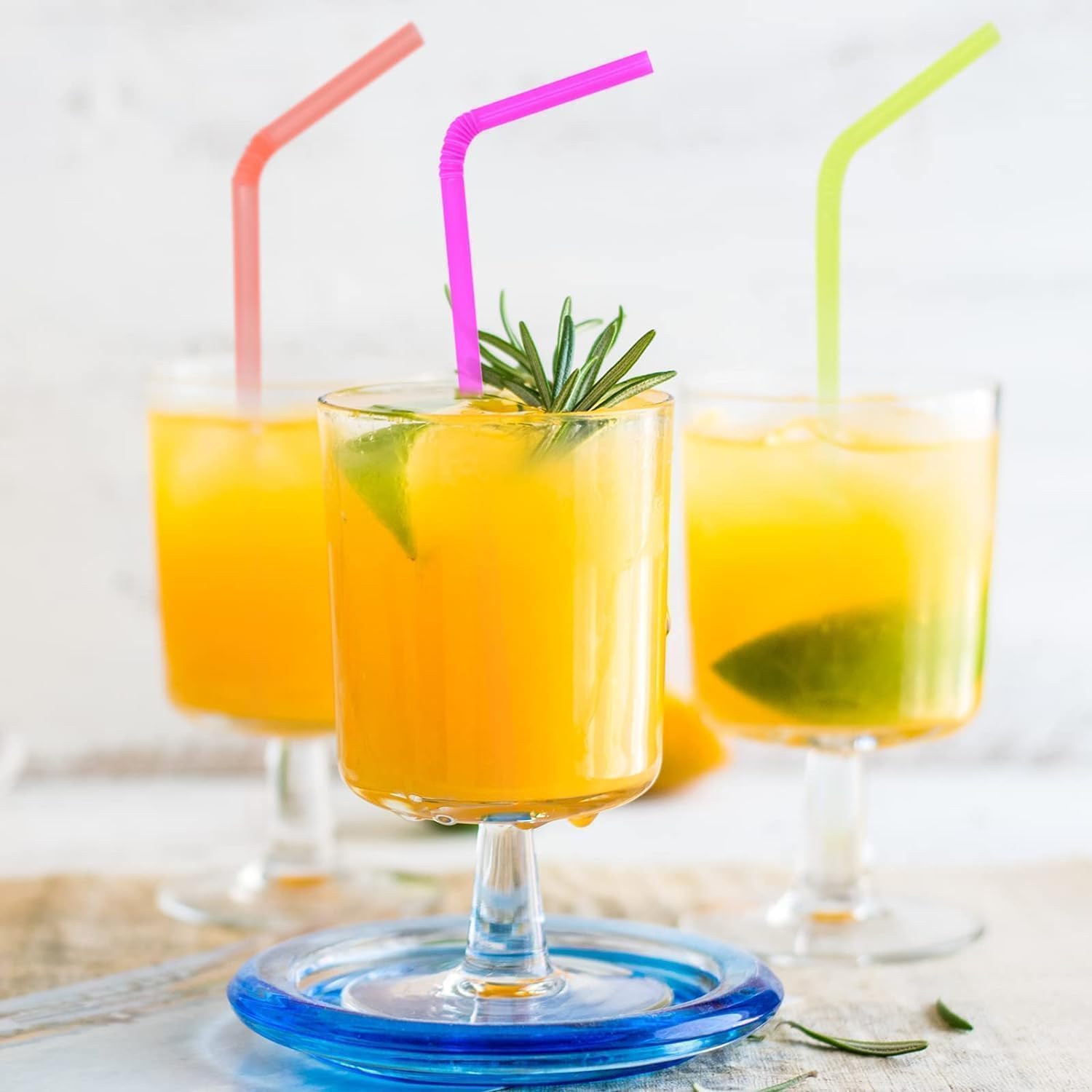 Colorful Flexible Drinking Straws �50 Pcs Disposable Bendy Plastic Straws �Mixed Colors for Parties, Birthdays, Weddings & Events