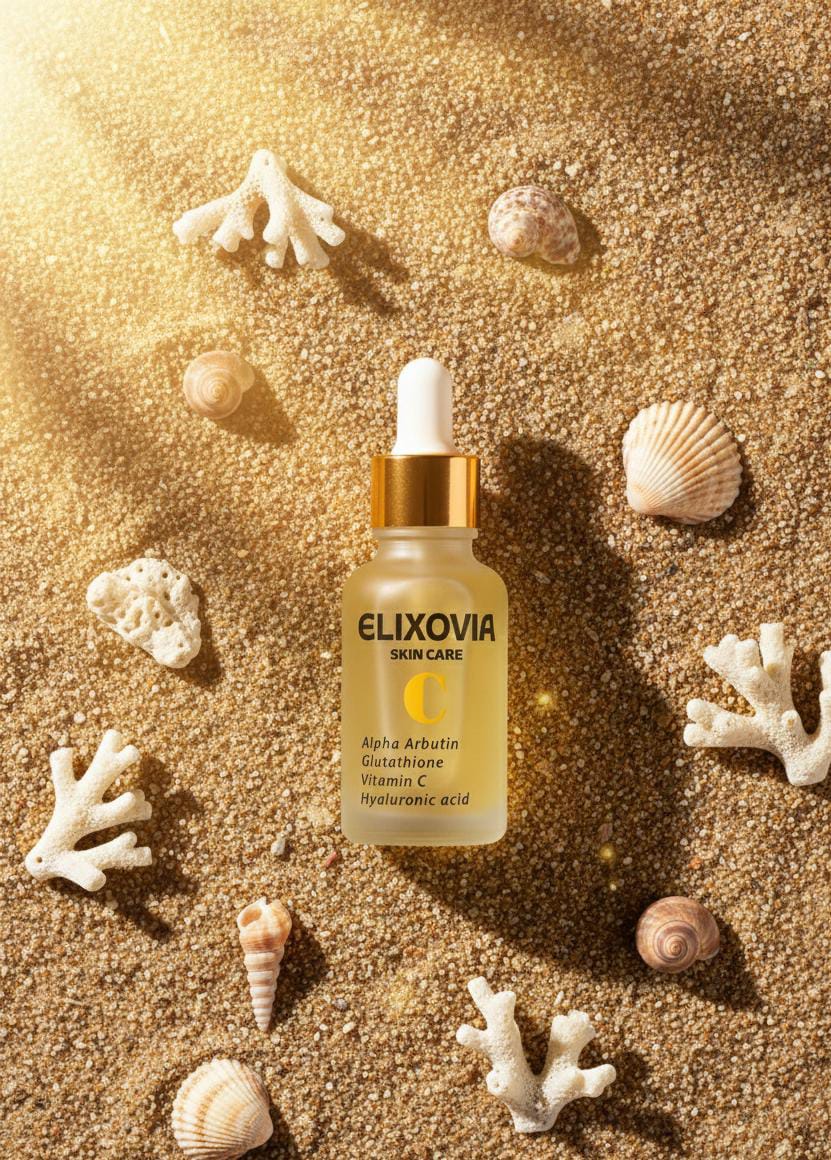 Elixovia Vitamin C Plus Face Serum �Brightening & Hydrating Formula with Alpha Arbutin, Glutathione & Hyaluronic Acid (30ml)