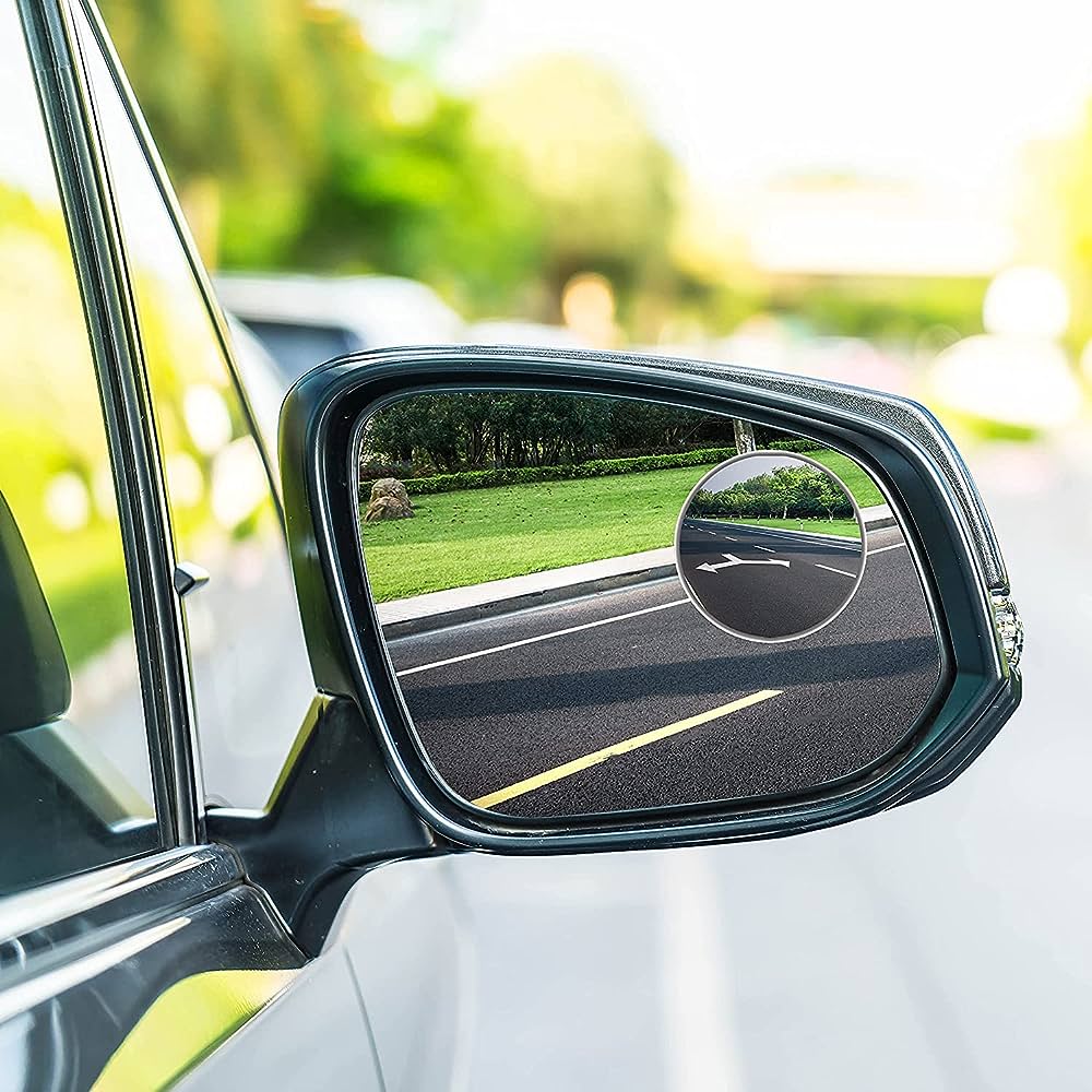2pcs Round Blind Spot Mirrors �Wide-Angle Lens for Enhanced Rear and Side View Visibility �Convex Mirror for Cars, SUVs, and Trucks �Universal Fit Safety Accessory - Glass Material