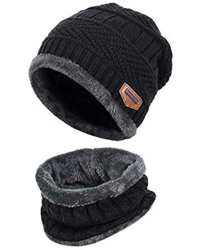 Coral Fleece Scarf Hats Winter Beanies Soft For Men's and Women's