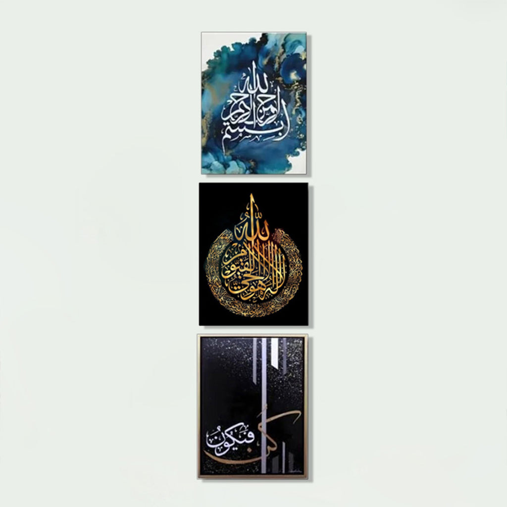 Home decoration item 9 pcs wall decor photo on wall canvas art decor for home easy set up with bothside tape