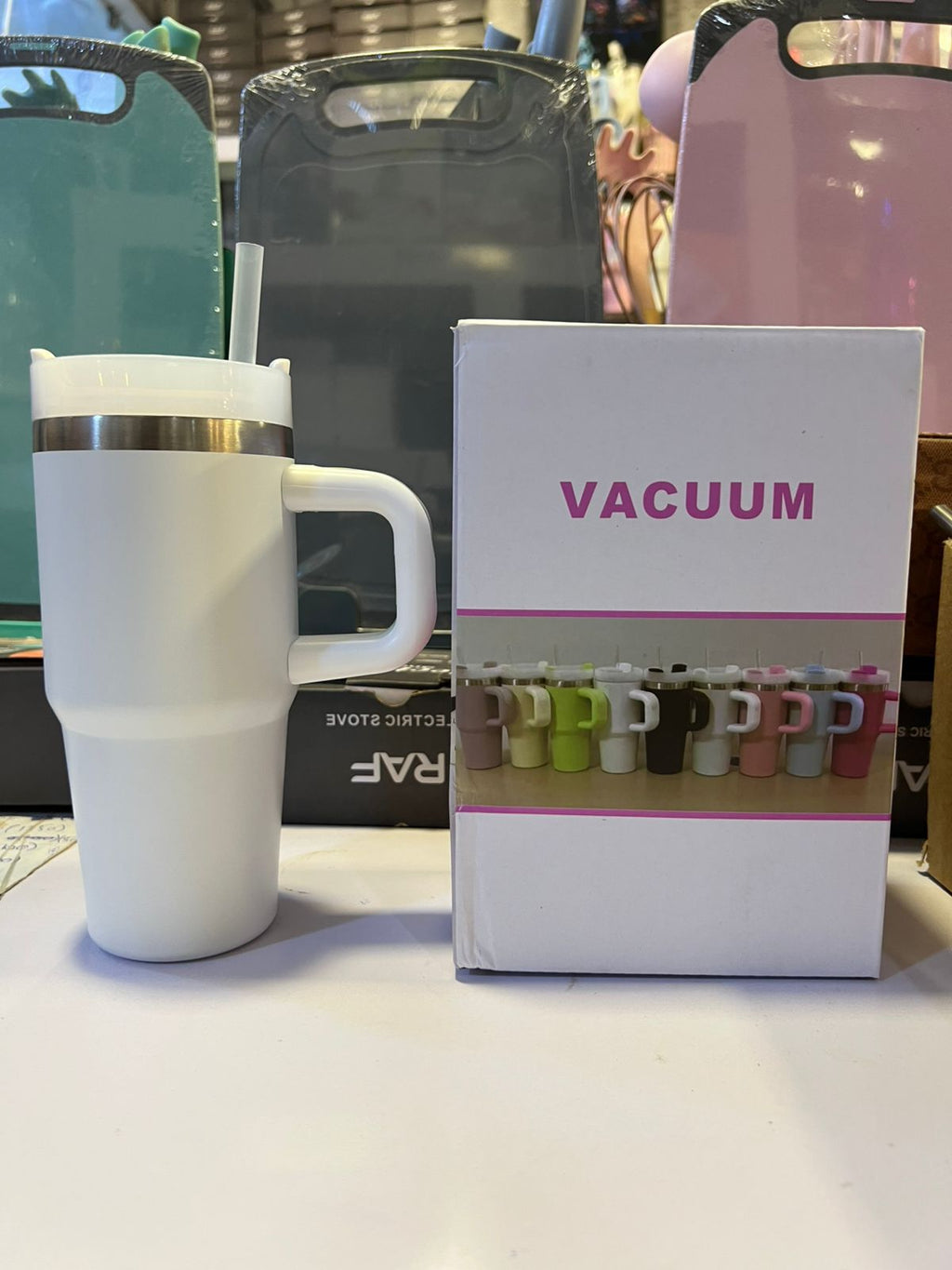 Mini Insulated Tumbler with Handle �Stainless Steel Travel Mug with Straw Lid (Hot & Cold) (480ml)