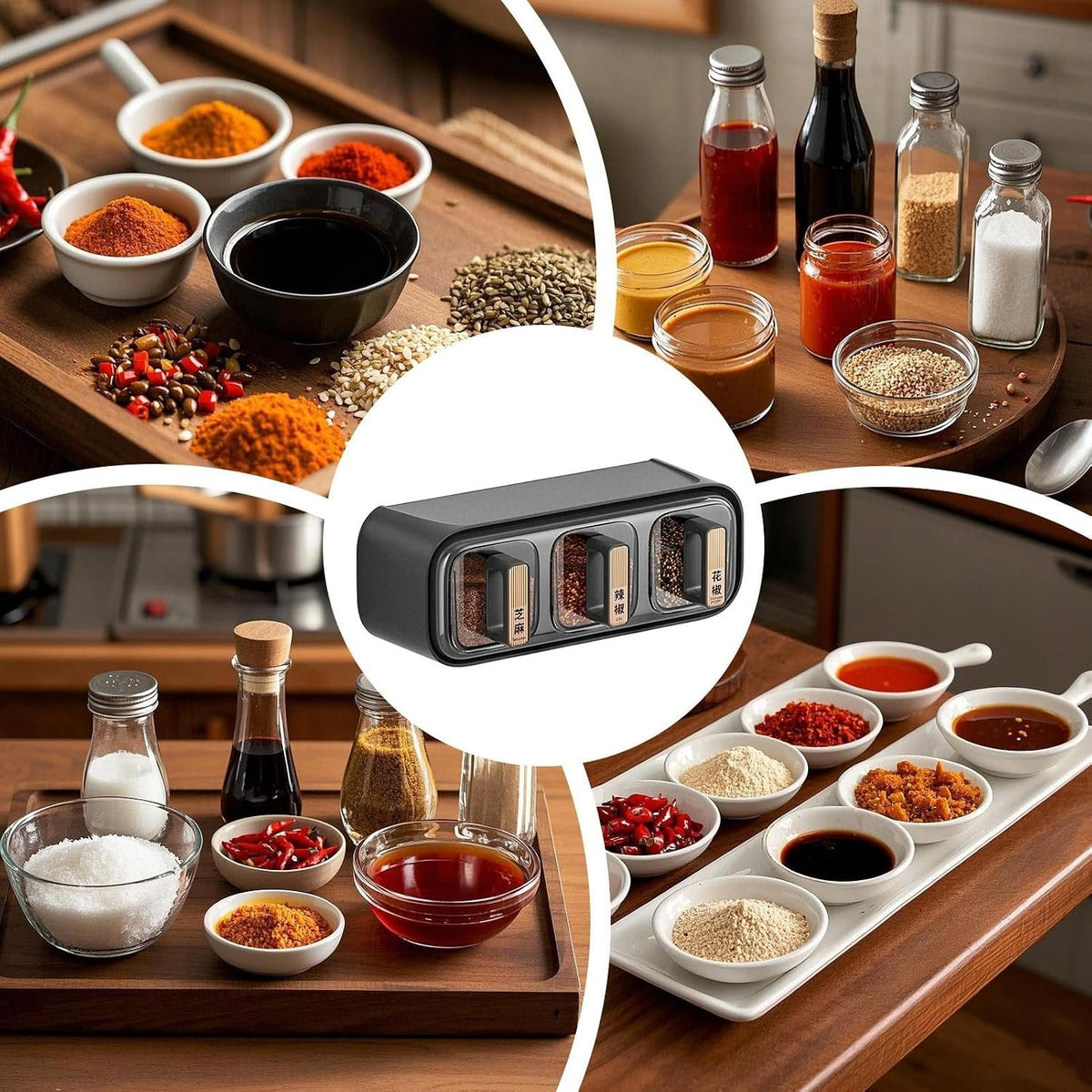 Wall Mounted Seasoning Box Condiment Containers Space – photo 3