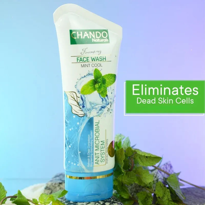 CHANDO Naturals Foaming Face Wash Mint Cool �Anti-Microbial Daily Cleanser for Oily & Acne-Prone Skin (100ml)