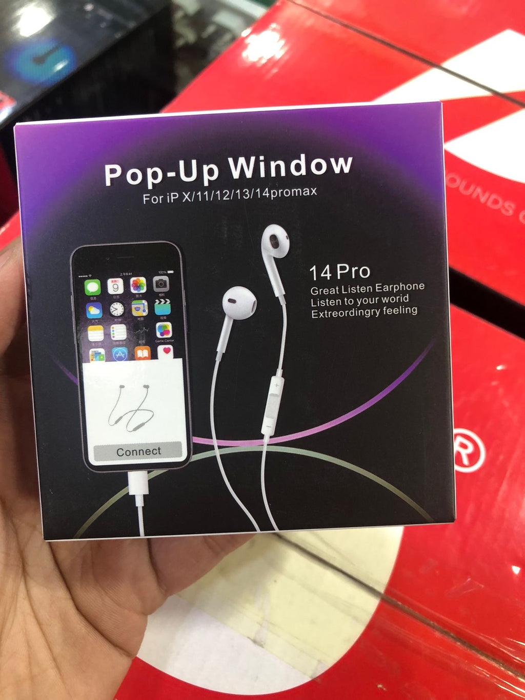 Pop-Up Window Bluetooth Headphones for iPhone �Wireless White Earbuds