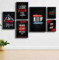 Motivational Wooden Wall Art Frame Set �6 Pcs Inspirational Quotes | Be Strong, Think Big, Never Stop, Do or Die | Premium Quality Wooden Frames for Home & Office