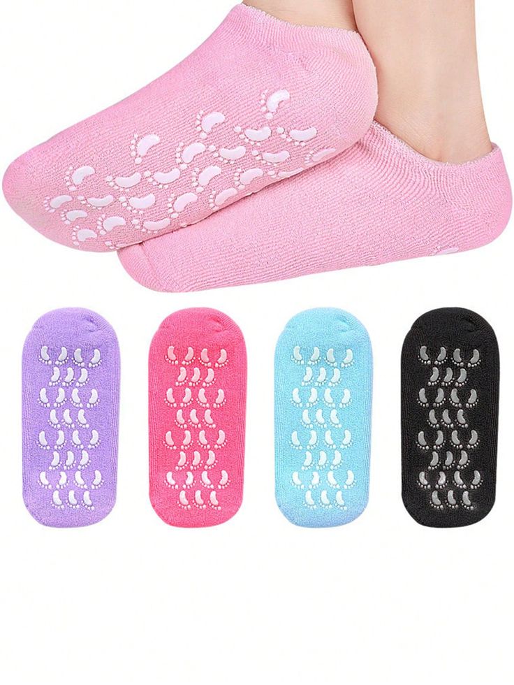Spa Gel Moisturizing Socks Anti Slip Heel Care Socks For Dry & Cracked Feet �Multi color