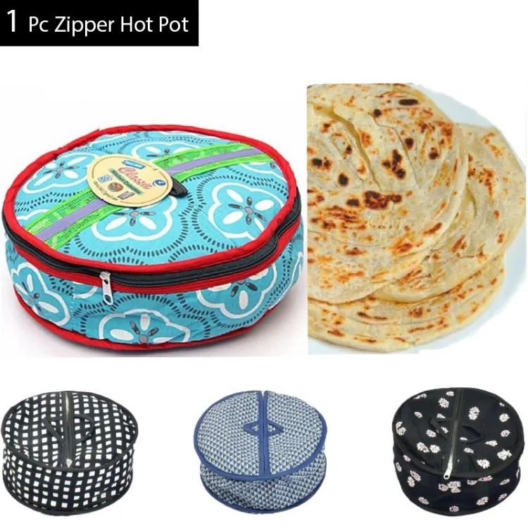 Roti Zipper Bag �Reusable, Airtight And Insulated Storage Bag For Keeping Chapati Fresh And Warm (Random Design)