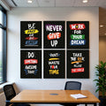 6 Pc Wall Decor Cardboard Phototiles With Double Tape For Back Sticking Never Give Up(8*11size)