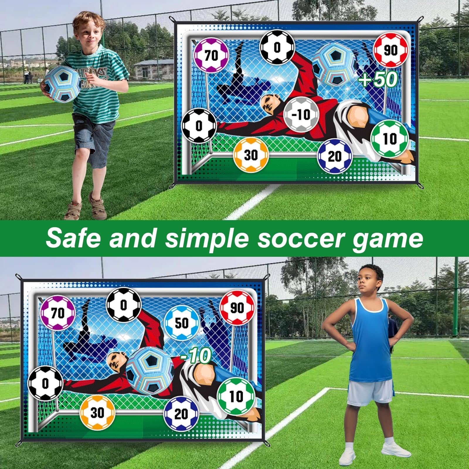 Indoor Outdoor Sticky Soccer Target Mat Game