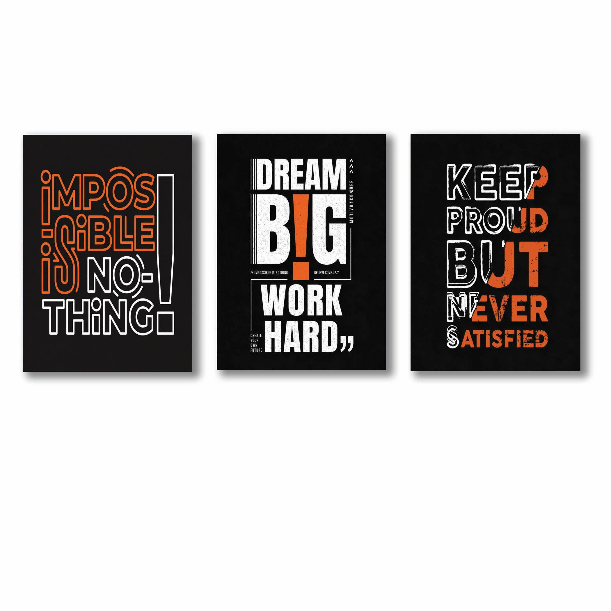 Set of 3 Premium Wall Art Photo Tiles �Modern Home Decor Sets 8x11