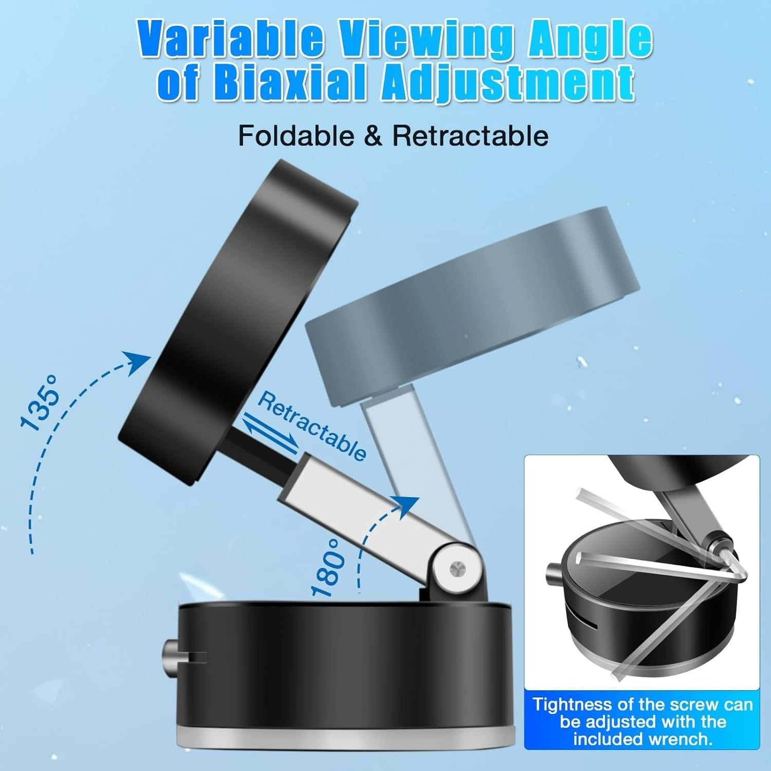 Vacuum Magnetic Suction Cup Folding Swivel Stand �Double-Sided Universal Mobile Phone Holder