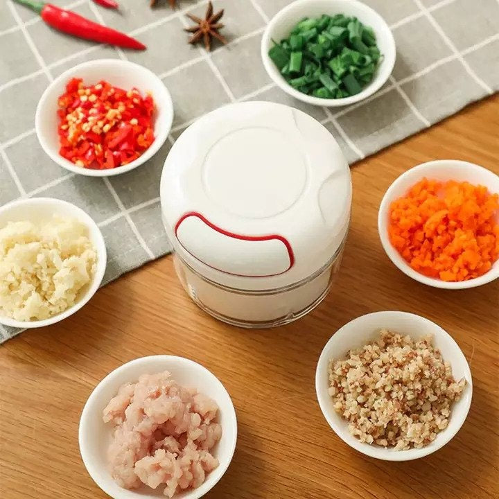Mini Speedy Chopper | Manual Hand Pull | Garlic Slicer | For Vegetables, Fruits & Meat | High-Quality Kitchen Tool