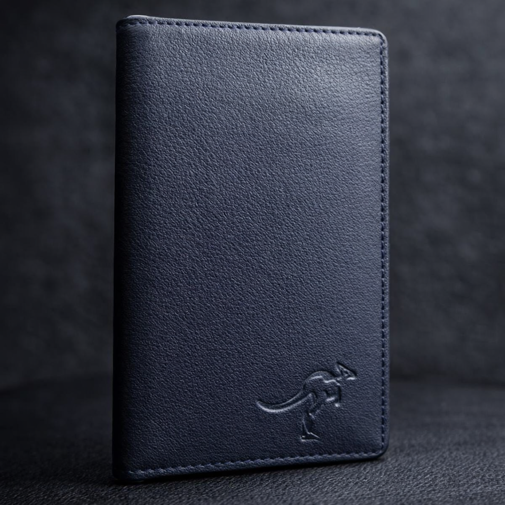 Premium Men? Long Leather Wallet �Multi-Slot Executive Bifold with Embossed Kangaroo Logo