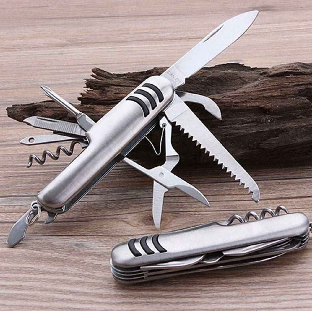 7 In 1 Multifunctional Metal Keychain Stainless Steel Travel Tool With Good Finishing