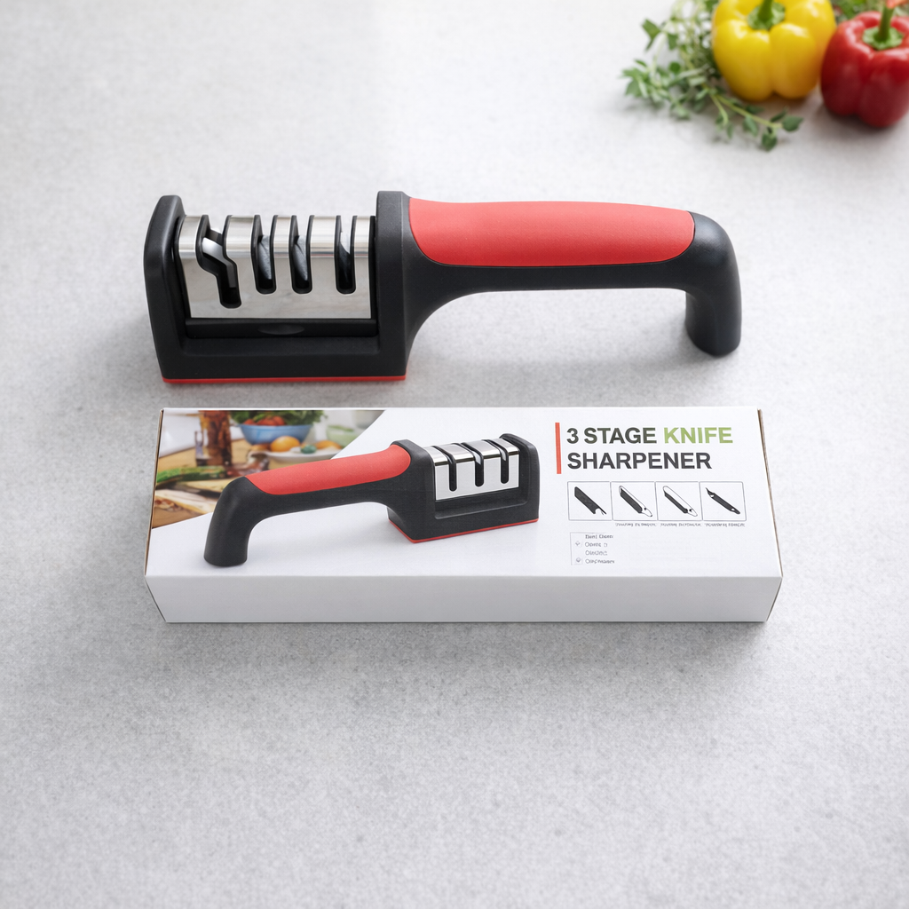 3-Stage Professional Knife Sharpener �Manual Kitchen Knife Sharpening Tool