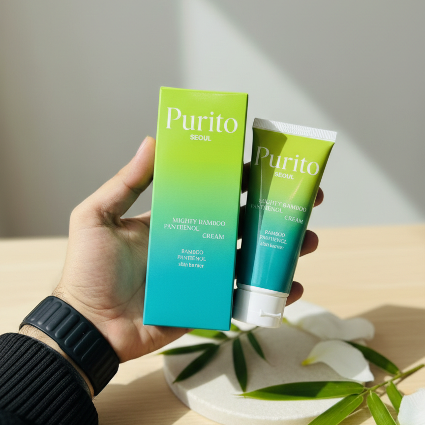 Purito GreenShield Bamboo Infused Skin Defense & Deep Barrier Recovery Cream �120g Moisturizing and Protective Face Cream