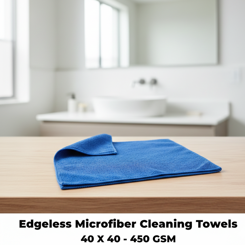 Edgeless Microfiber Cleaning Towels | 40?40 cm | 450 GSM | Ultra Soft & Durable ( Random Colour)