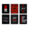 Set of 6 Motivational Wall Art Frames �8x11" MDF with Sticky Backing