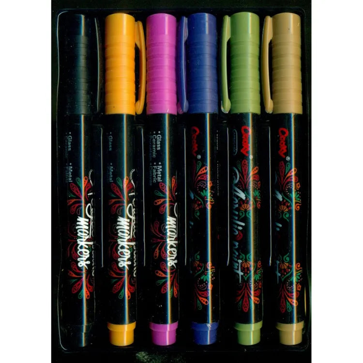 6 pc acrylic marker set – photo 3