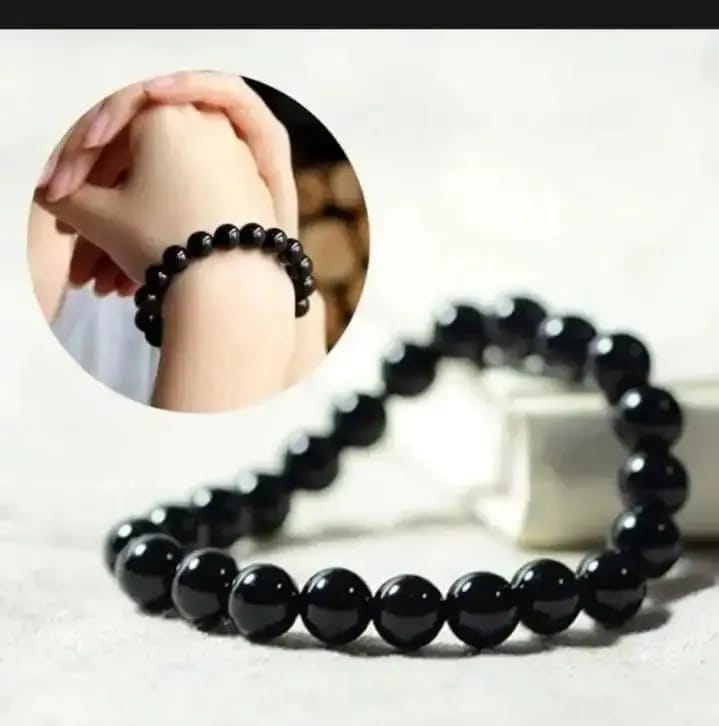 Black Pearl Beaded Bracelet For Men And