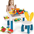 Kids Building Blocks Table With Chair �Multi-Functional Play Set For Creative Learning, Building, Drawing, And Fun Activities