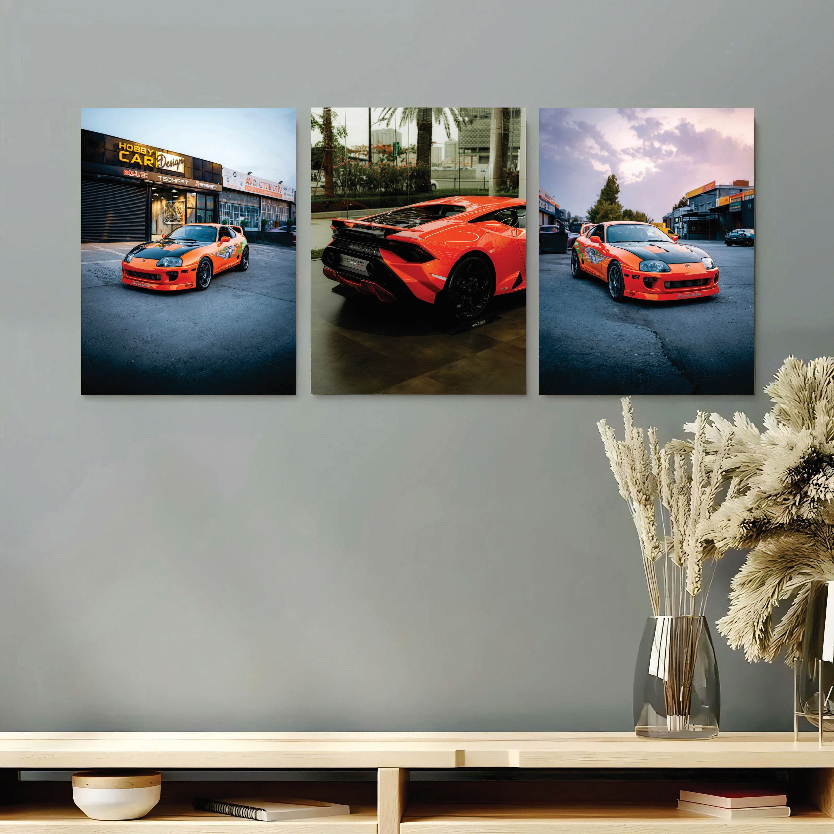 Set of 3 Premium Wall Art Photo Tiles �Modern Home Decor Sets 8x11