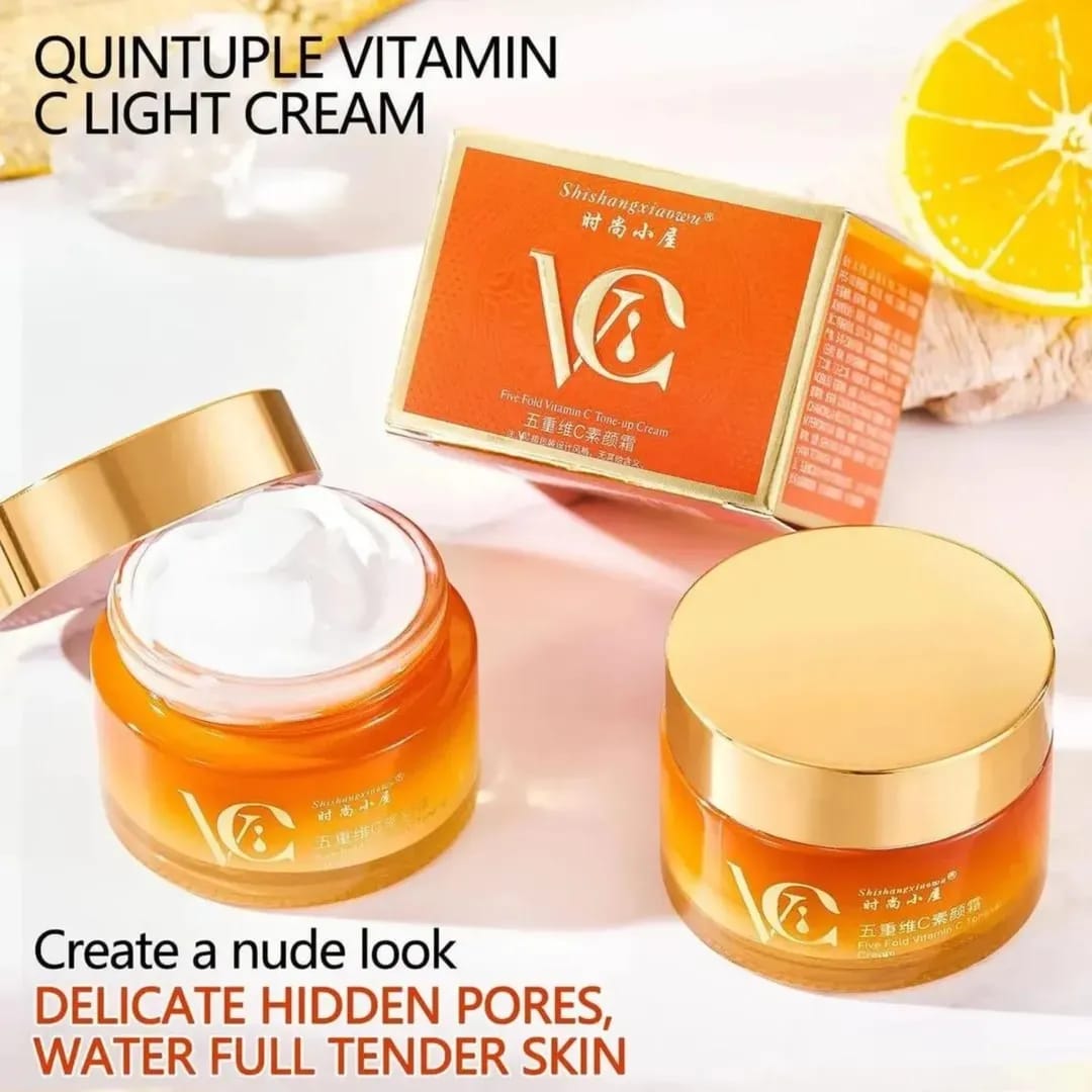 VC Five Fold Vitamin C Tone-Up Cream �Brightening & Hydrating Facial Daily Moisturizer