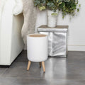 Royal's 8L Modern Nordic Trash Bin with Push Mechanism & Elevated Legs Round Shape