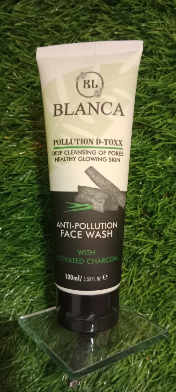 Blanca Pollution Detox Facewash With Charcoal Green Tea And Aloe Vera Deep Cleansing 100ml