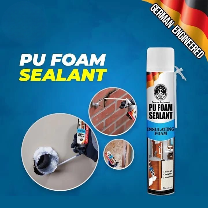 PU Foam Sealant �High-Performance Insulating & Leak-Proofing Expanding Foam - 750ml - THREE GUYS (German Engineered) l Crack Filler | P U