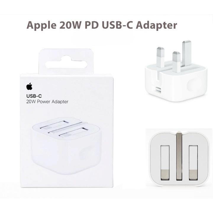 Apple Original 20W 3-Pin Power Adapter with 12-Pin Charging Cable | Fast Charging Wall Charger for iPhone & Apple Devices