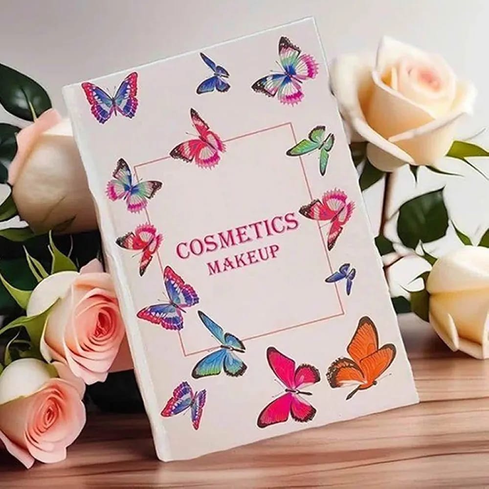 All In One Professional Makeup Palette Book �Complete 4 In 1 Beauty Kit With Highlighters, Contour, Eyeshadow, Blush, And Eyebrow Powders