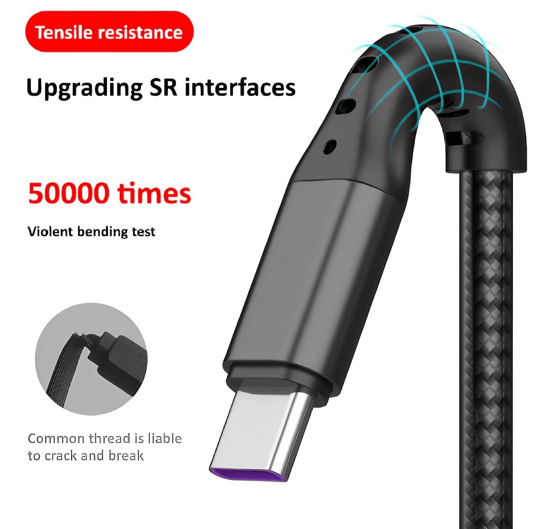 3 in 1 USB Fast Charging Cable �Lightning, Micro USB &amp; Type-C | Compatible with iPhone, Android, Xiaomi, Huawei, Samsung, iPad