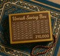 Wooden Umrah Saving Box �Premium 210,000 Goal Money Box For Umrah Fund, Elegant Islamic Design Charity And Donation Storage Box