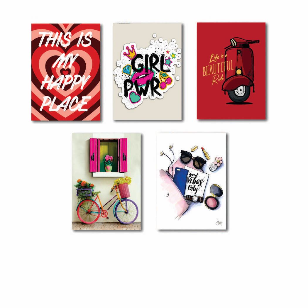 Set of 5 Premium Wall Art Photo Tiles �Modern Home Decor Sets  8x11