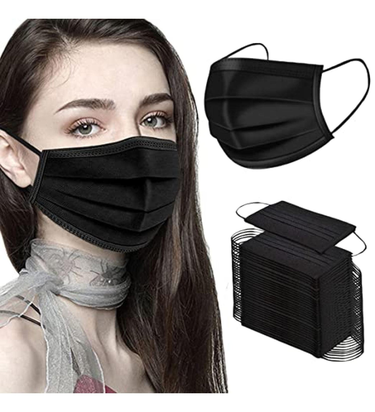 Black Disposable Mask 50 Pcs Box – photo 2