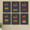 6 Pc Wall Decor Cardboard Phototiles With Double Tape Motivational Gym Quotes Work Hard Biceps Triceps(8*11size)
