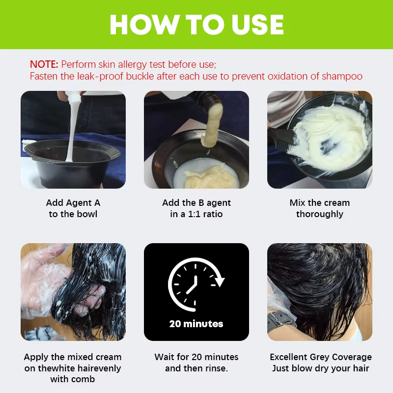 MOKERU Professional Apple Hair Dye | Natural Black Hair Color 500ml + 500ml