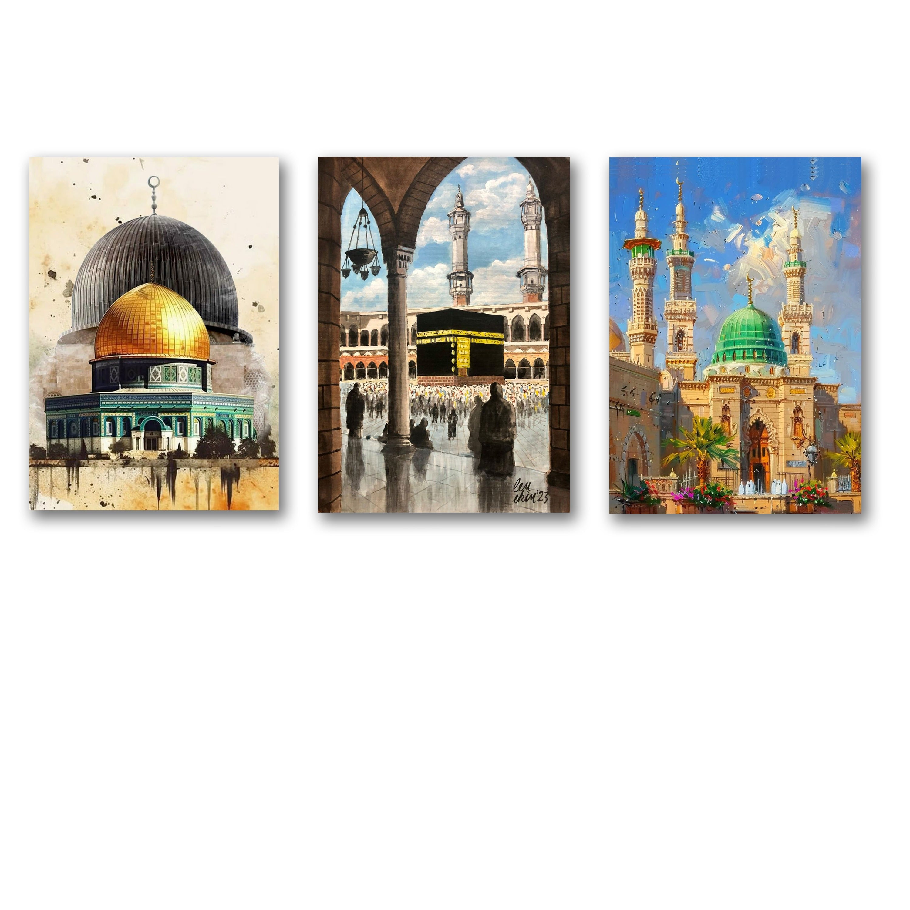 Set of 3 Premium Wall Art Photo Tiles �Modern Home Decor Sets 8x11