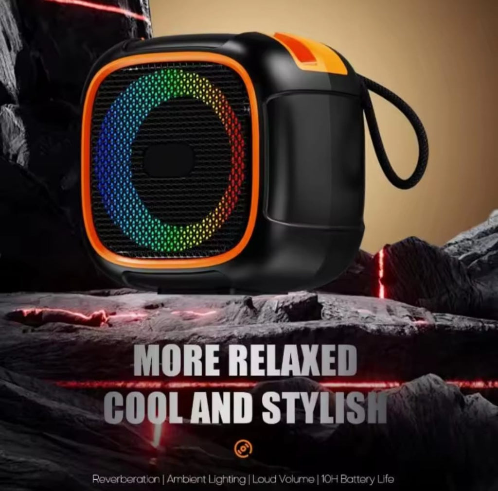 S11 Mini Portable Bluetooth Speaker with Phone Holder, RGB Lights, Super Bass & 10-Hour Playtime �Compact Travel Wireless Speaker (Random Color)