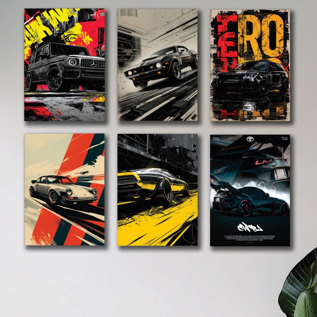 Set of 6 Premium Wall Art Photo Tiles �Modern Home Decor Sets